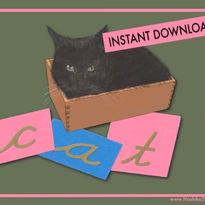 Super Cute Montessori Cat Art Print | INSTANT DOWNLOAD | Printable Wall Art | Original Illustration | PERFECT Teacher Gift!