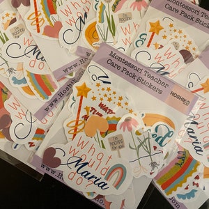 Montessori Teacher Care Pack Stickers | Set of 8 Vinyl Stickers | Self-care | PERFECT Montessori Teacher Gift