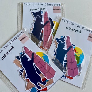 Cats in the Classroom Vinyl Sticker Pack | Set of Adorable Montessori Stickers | PERFECT Montessori Teacher or Student Gift