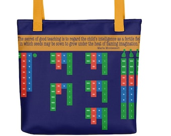 Montessori Tote bag, Montessori Quote, Montessori Stamp Game - PERFECT teacher gift!!