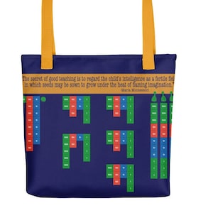 Montessori Tote bag, Montessori Quote, Montessori Stamp Game PERFECT teacher gift image 1