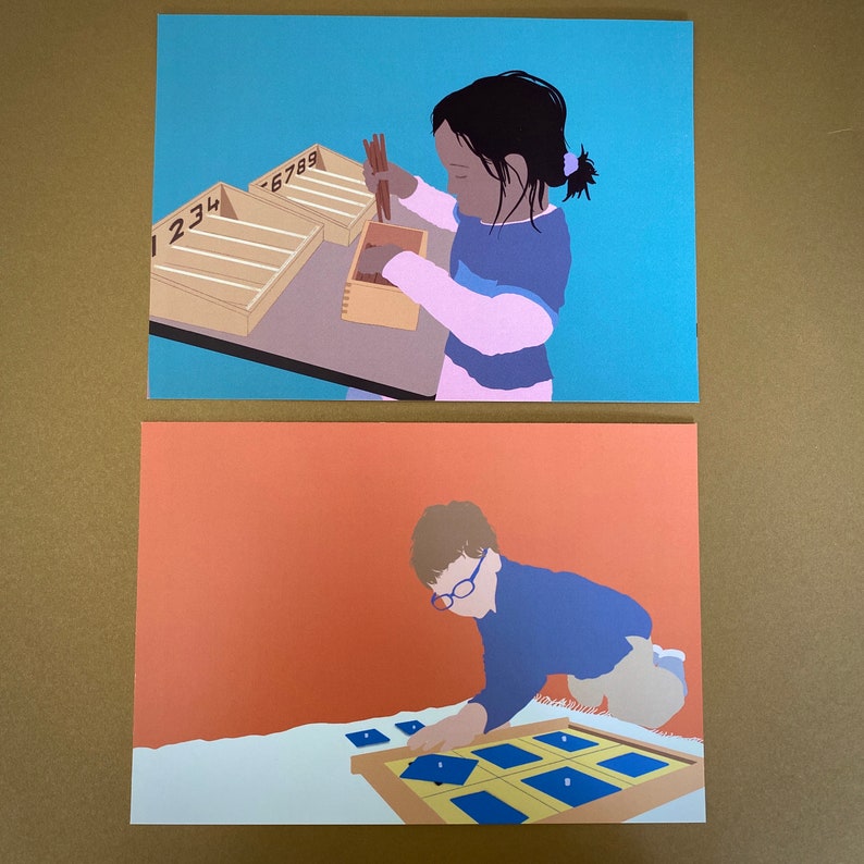 Montessori Art Prints Set of 7 Designs Classroom Decor Etsy