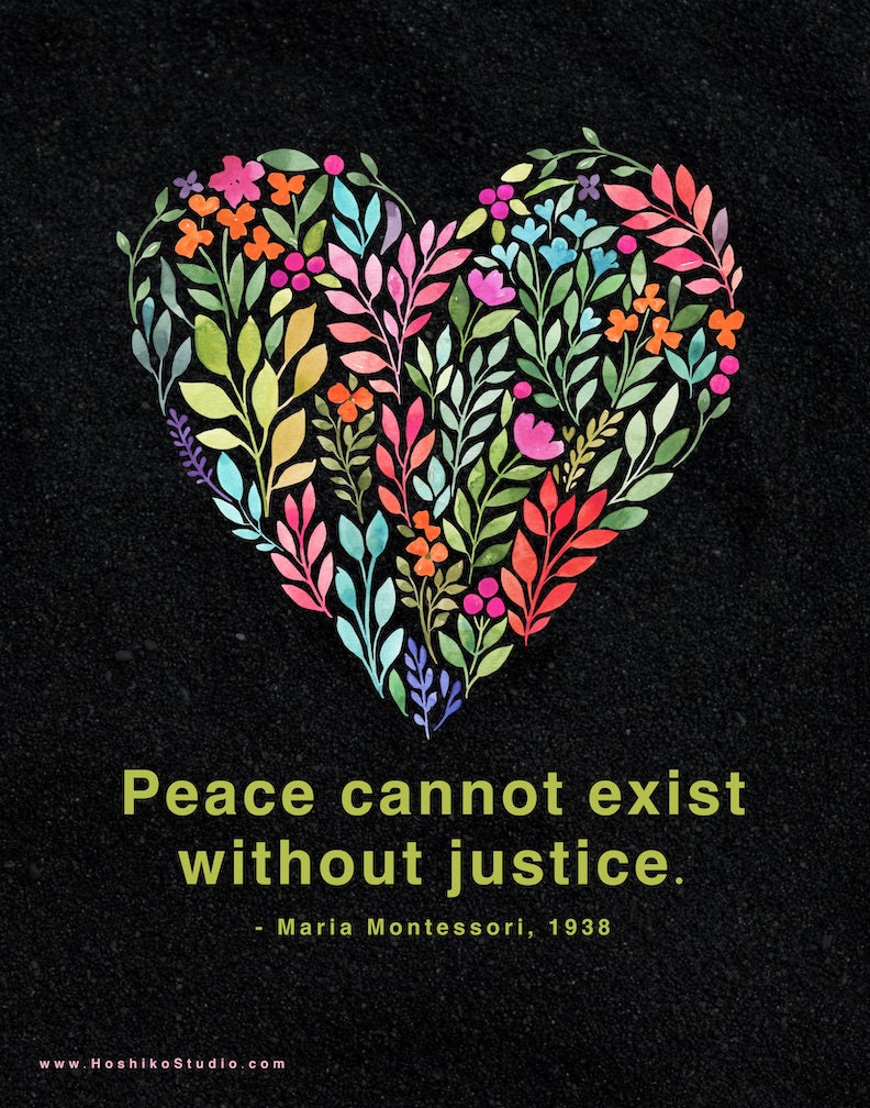 Affiche De Citation Montessori La Paix Ne Peut Exister Etsy France