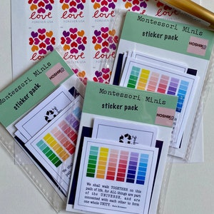 Montessori Minis Vinyl Sticker Pack | Set of 8 Small Montessori Stickers | PERFECT Montessori Teacher or Student Gift