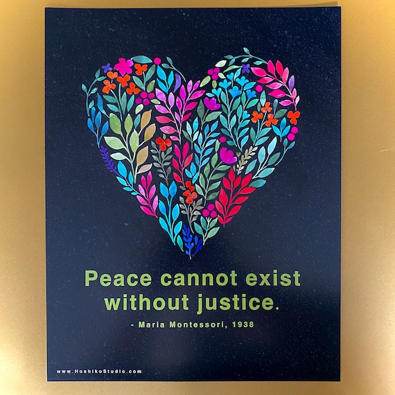 Affiche De Citation Montessori La Paix Ne Peut Exister Etsy France