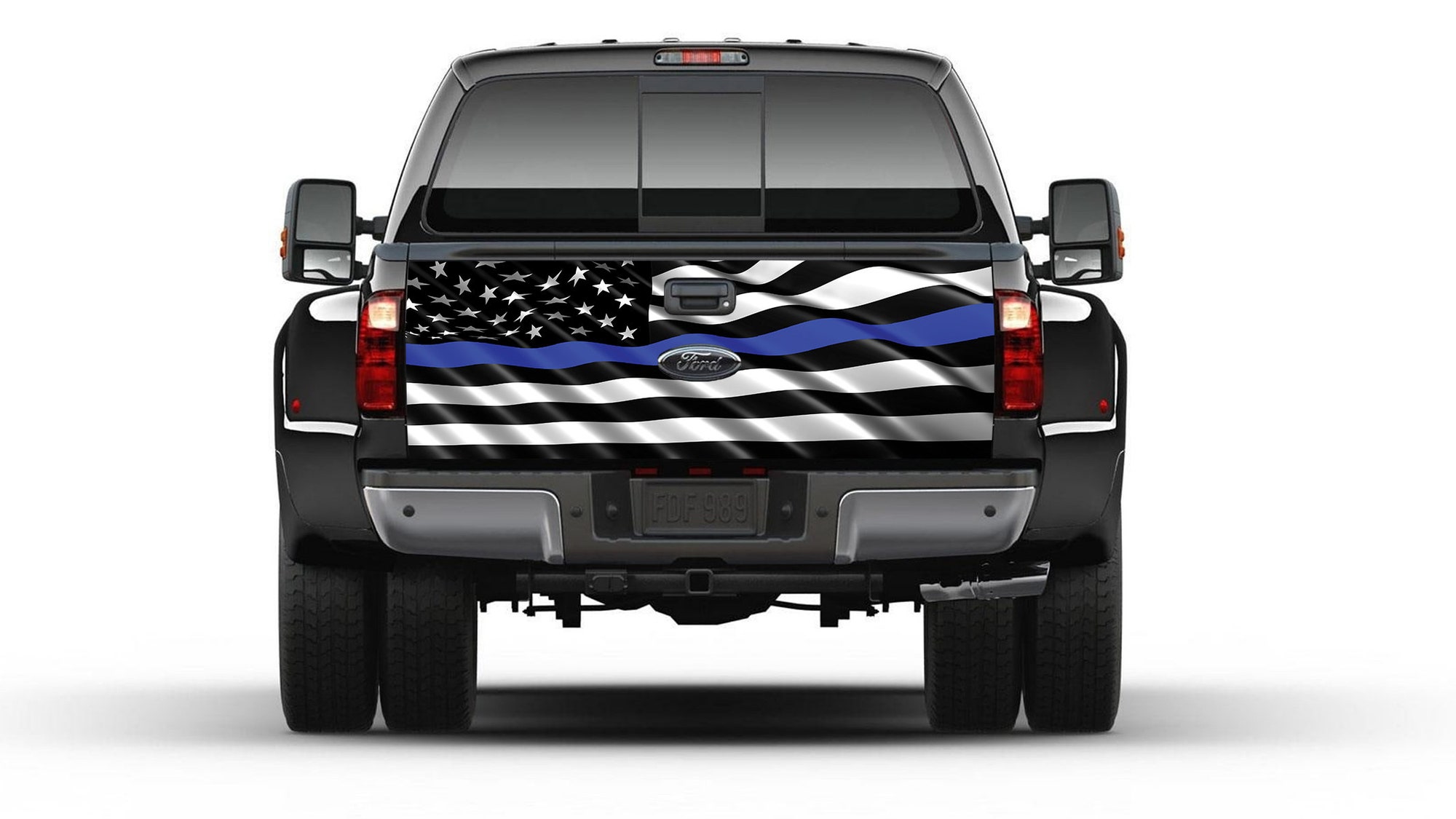 Thin Blue Line American Flag Police Tailgate Truck Bed Decal