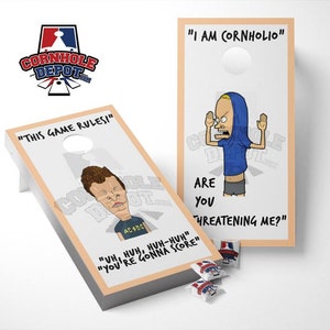 Beavis and Butt Head Cornhole Board Vinilo Wrap Skins Laminado Juego de calcomanías