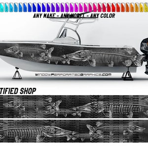 Muskie Freshwater Bonefish Black and White Graphic Boat Vinyl Wrap ...