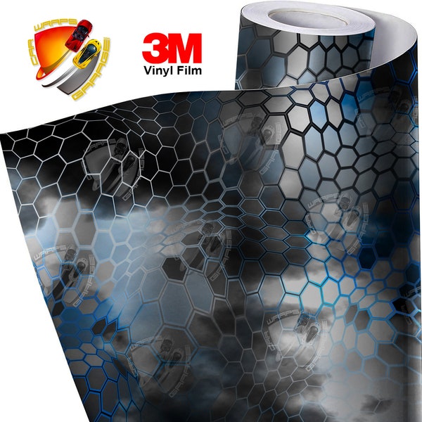 Blue Black Camo Chameleon Wrap Vinyl Roll For Trucks Cars Boats Campers ATV's etc...