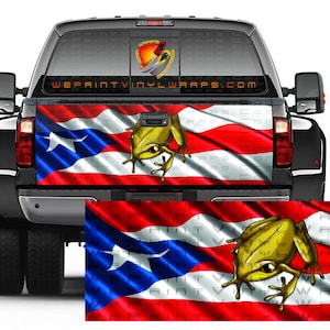 Puerto Rico Flag Coqui Tailgate Wrap Vinyl Graphic Decal Sticker Truck