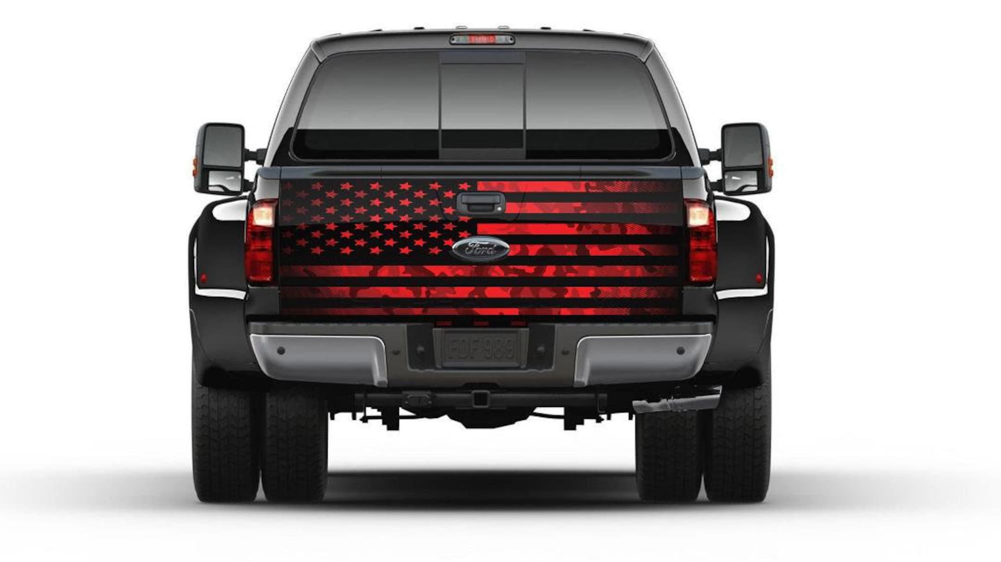 American Flag Camouflage Red Tailgate Truck Bed Decal