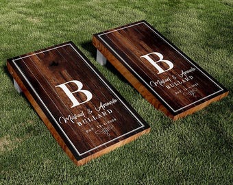 Anpassat bröllopspersonligt namn mörk träkornhålsskiva vinylfolie laminerad klistermärkesset dekal årsdag bröllopspresenter