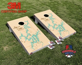 Lake Ozarks Missouri Cornhole Board Vinyl Wrap Skins Laminated Sticker Set