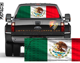 Mexicaanse vlag Golvend Bandera de Mexico Achterruit getint geperforeerde sticker sticker Vrachtwagens Auto's Campers