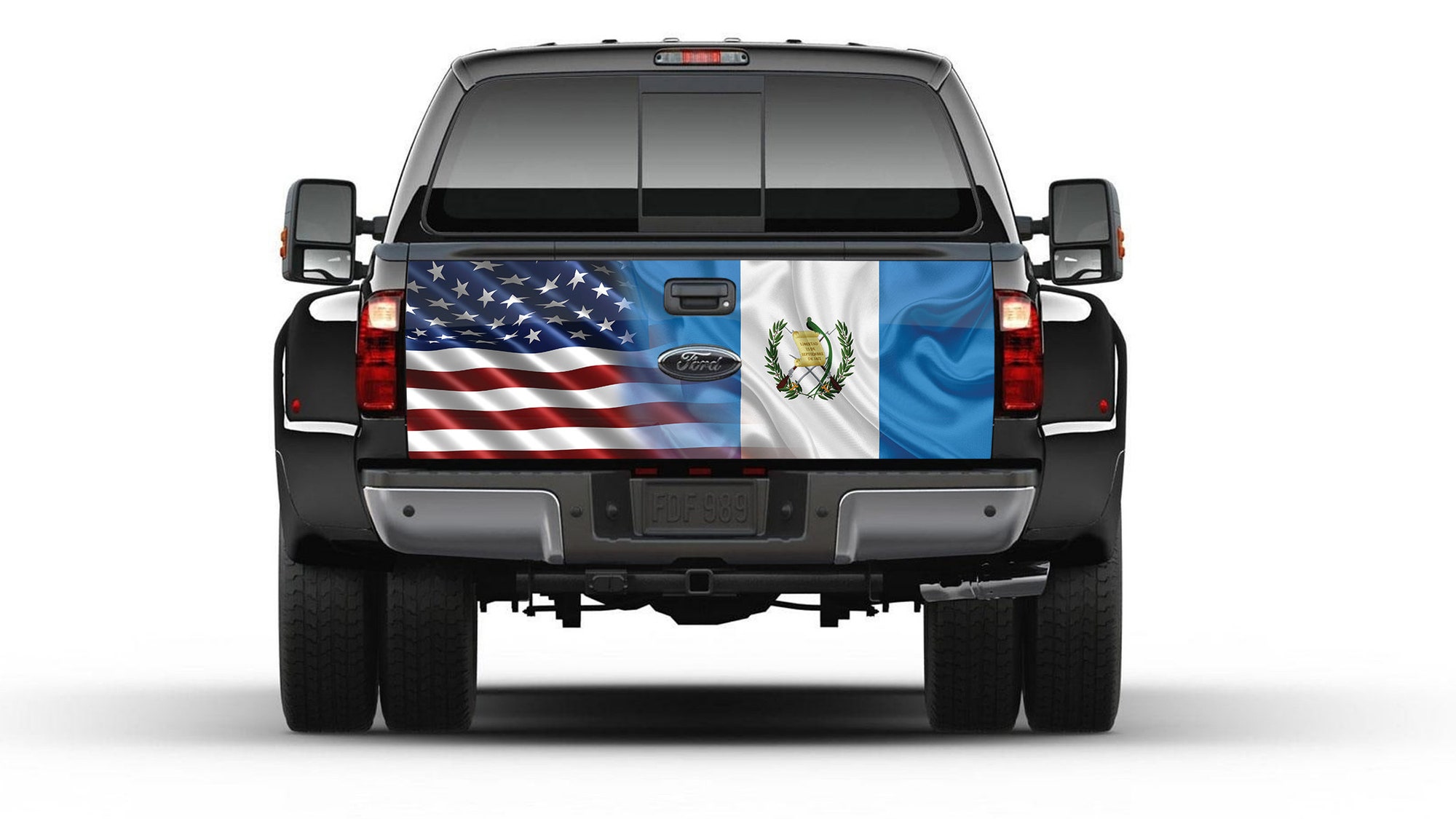 American & Guatemala Flag Tailgate Truck Bed Decal