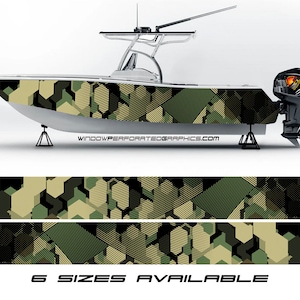 Camouflage Graphic Boat Vinyl Wrap Fishing Pontoon Sea Doo Watersports Chaparral  etc.. Boat Wrap Decal