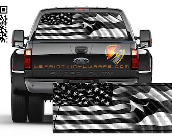 Amerikanische und puertoricanische Schwarz-Weiß-Flaggen-Heckfenster-perforierte Grafikaufkleber-Vinyl