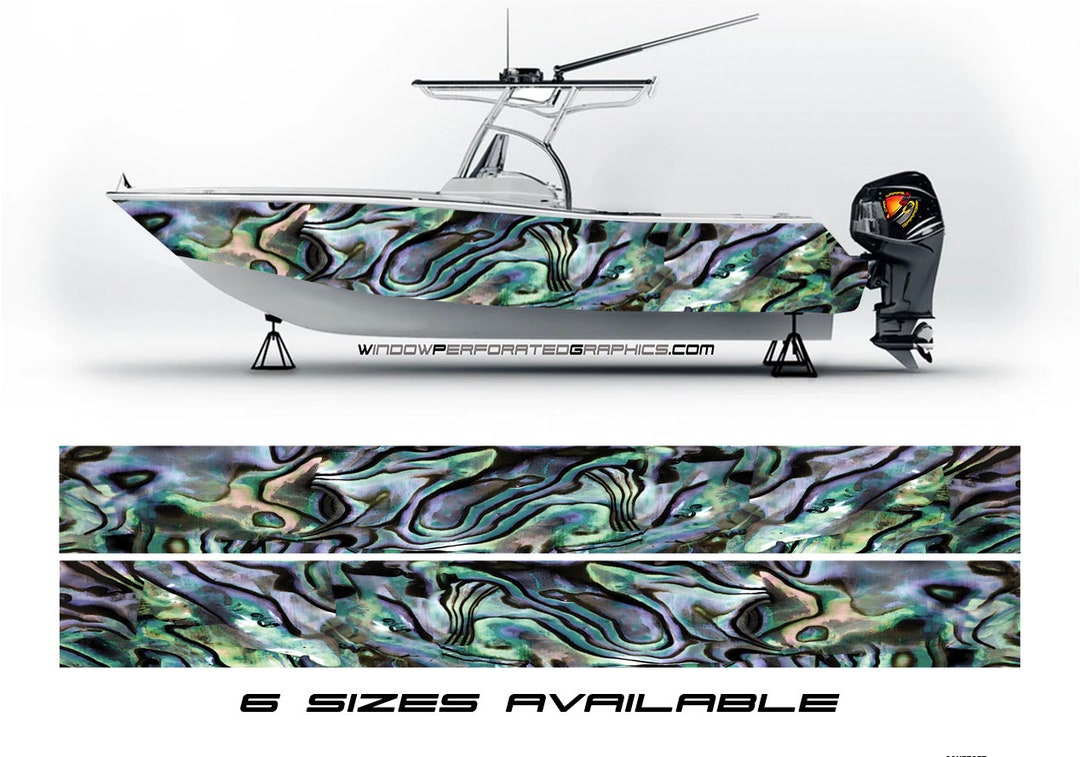 Abstract Colors Graphic Boat Vinyl Wrap Decal Fishing Pontoon Sea Doo