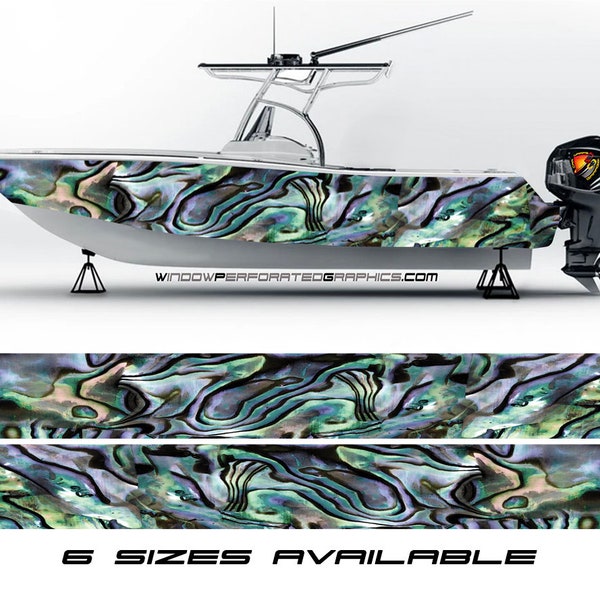 Abstract Colors Graphic Boat Vinyl Wrap Decal  Fishing  Pontoon Sea Doo Chaparral Watercraft Water Sports etc.. Boat Wrap Decal