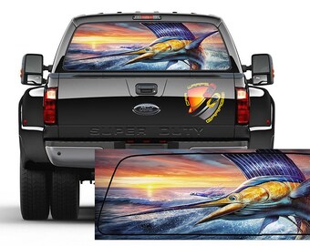 thumbnail image 2 of Digital Fish Art Striped Marlin Vinyl Sticker – Fishing Decal For Boat Car Truck 2 of 4