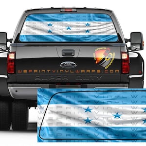Honduras Flag Bandera de Honduras Rear Window Perforated Graphic Decal Trucks Cars Campers