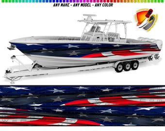 Amerikaanse vlag grafisch vinyl sticker boot wrap vissersponton sportman console bowriders dek boot waterscooters etc..... boot wraps