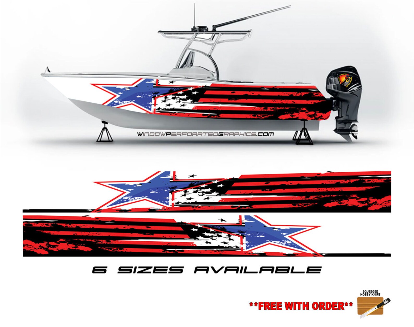 American Flag Graphic Boat Vinyl Wrap Fishing Distressed USA Etsy