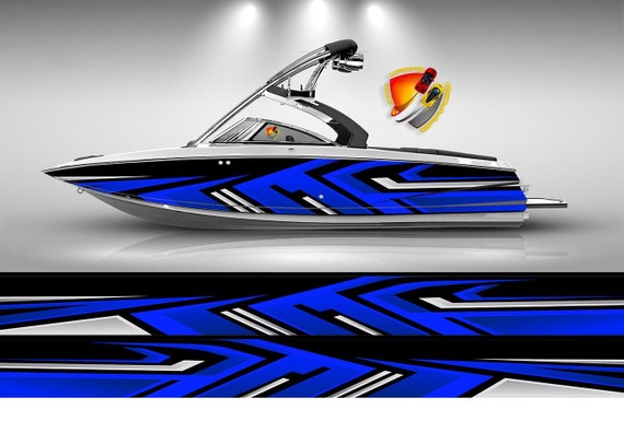 Royal Blue Lines Modern Graphic Vinyl Boat Wrap Decal Fishing Pontoon  Sportsman Tenders Console Bowriders Watercraft Etc.. Boat Wrap Decal -   Canada