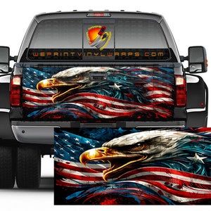 American Flag On Eagle Marvelous Patriotic Tailgate Wrap Vinyl Graphic Decal Sticker Truck Campers RV