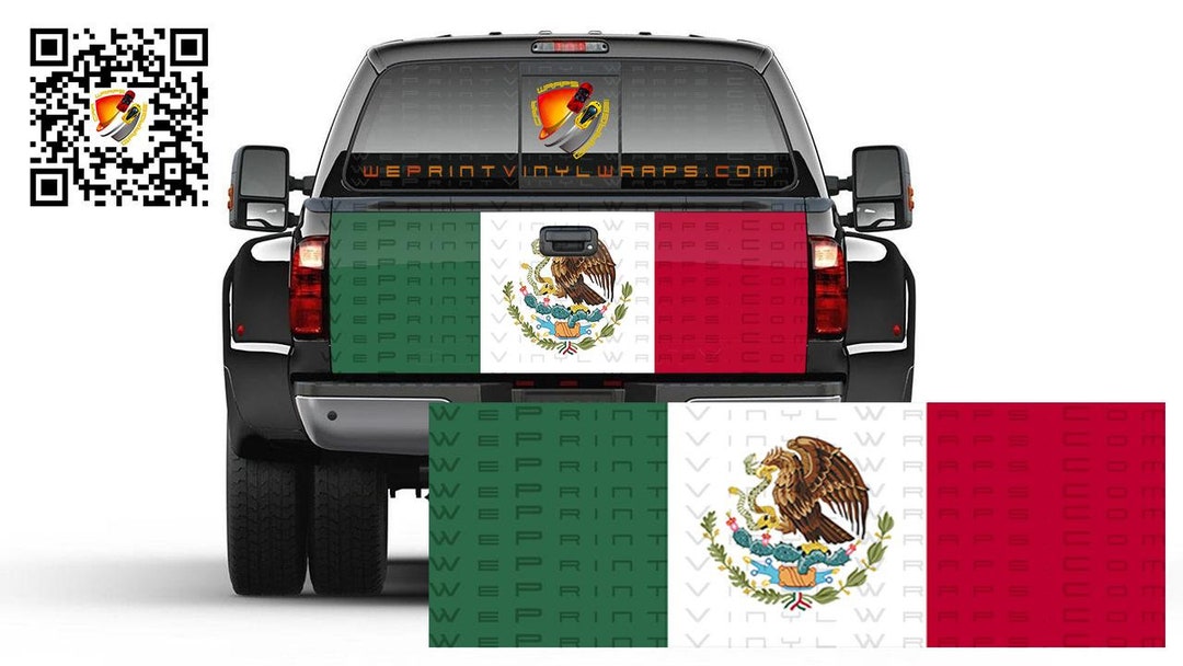 Mexican Flag Bandera De Mexico Tailgate Wrap Vinyl Graphic Decal ...