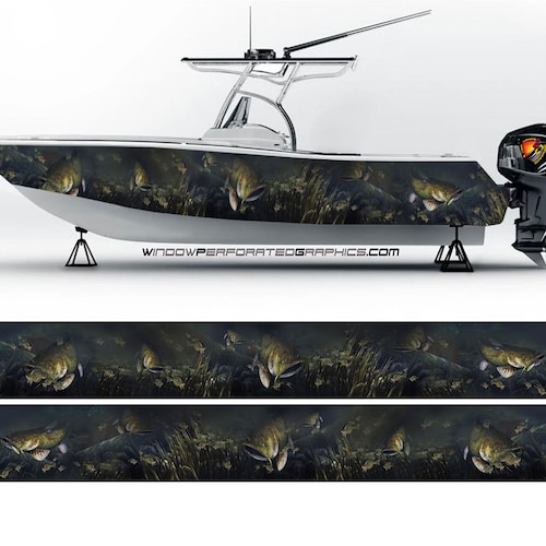 Sapphire Blue Graphic Vinyl Boat Wrap Decal Fishing Pontoon - Etsy