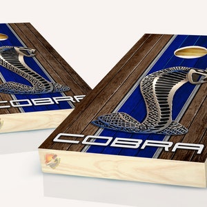 Cobra Cars  Cornhole Board Vinyl Wrap Laminated Sticker Set Decal