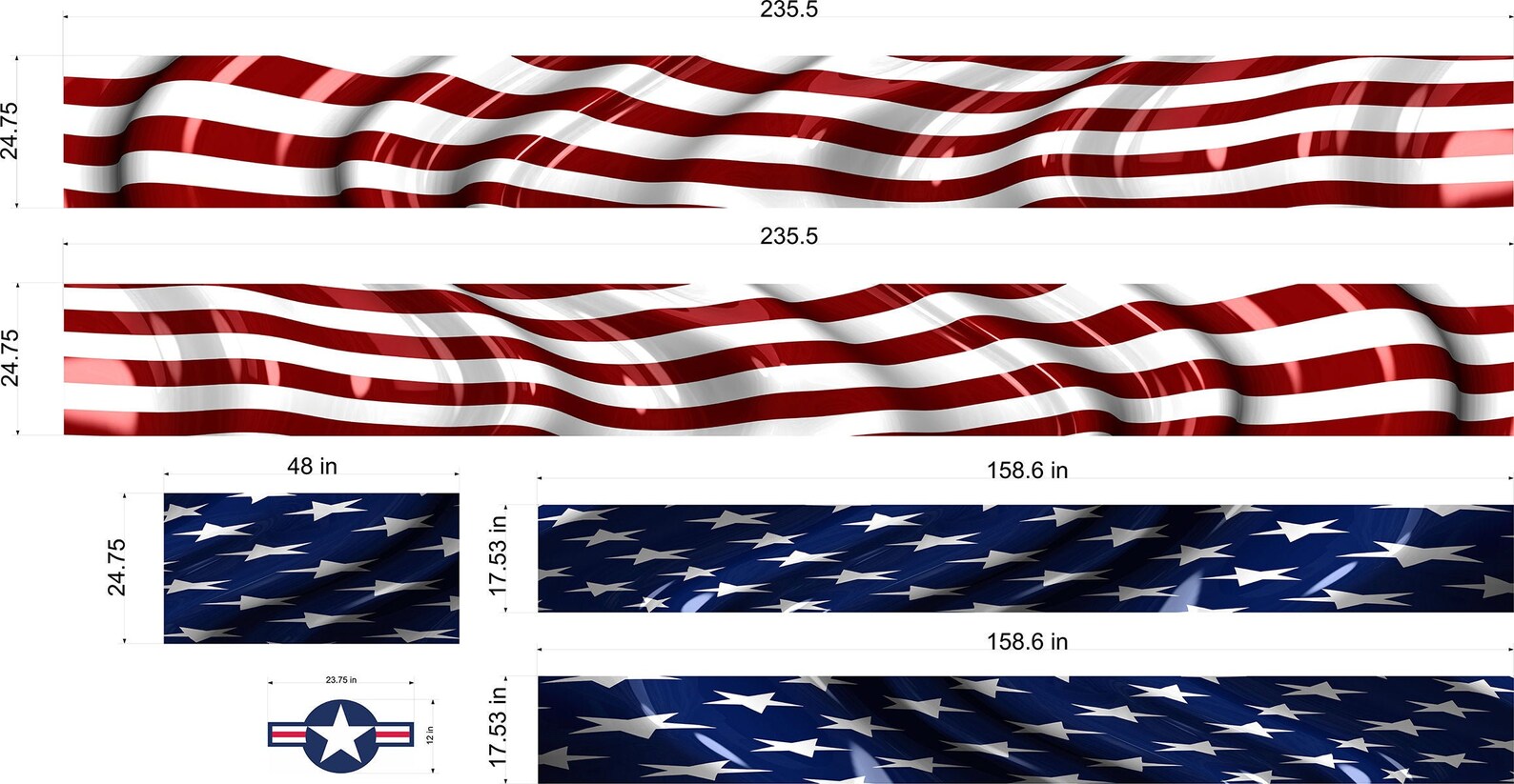 American Flag Graphic Boat Vinyl Wrap Fishing Pontoon Decal CUSTOM BOAT