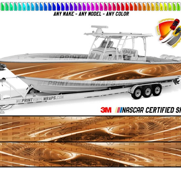 Brown, Light Brown and Tan Vinyl Boat Wrap Decal Fishing Pontoon Sportsman Console Bowriders Deck  Watercraft etc.. Boat Wrap Decal