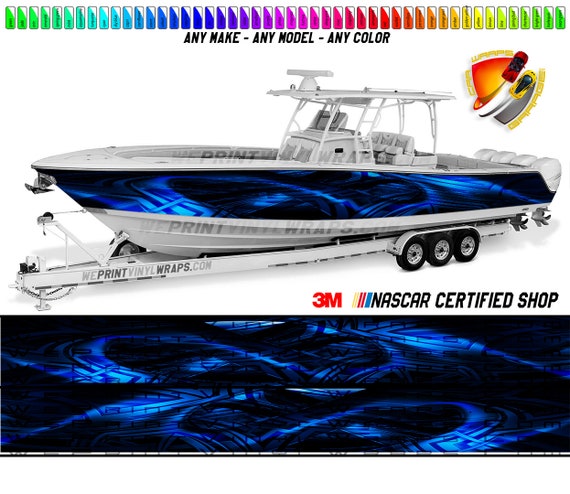 Dark Blue Cloudy Graphic Vinyl Boat Wrap Decal Fishing Pontoon Sportsman  Console Bowriders Deck Boat Watercraft Etc.. Boat Wrap Decal -  Canada