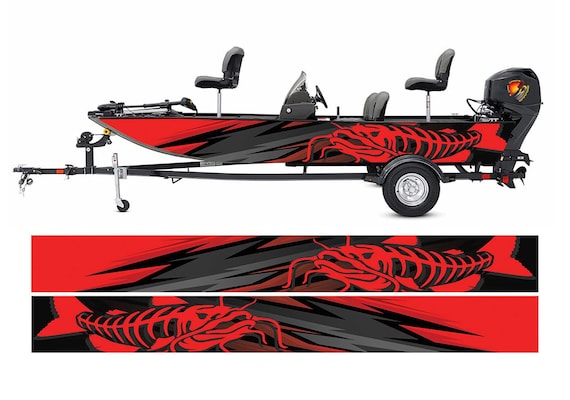 Red Catfish Graphic Vinyl Boat Wrap Decal Bass Fishing Pontoon Sportsman  Decal Watercraft Sea Water Etc.. Boat Wrap Decal -  Canada