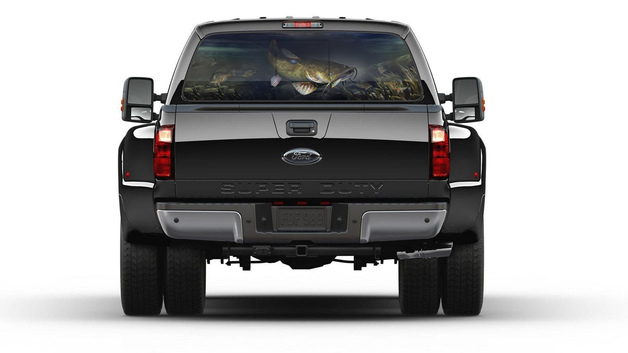 Catfish Shad Rear Window Perforated Graphic Decal Sticker Truck