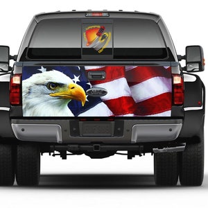 American Flag Eagle Patriotic Tailgate Wrap Vinyl Graphic Decal Sticker Trucks Campers