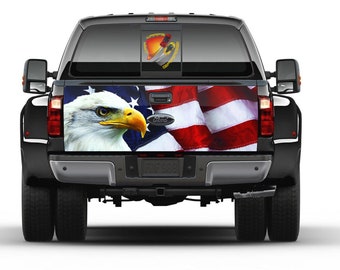 Amerikaanse vlag adelaar patriottische achterklep wrap vinyl grafische sticker sticker vrachtwagens campers