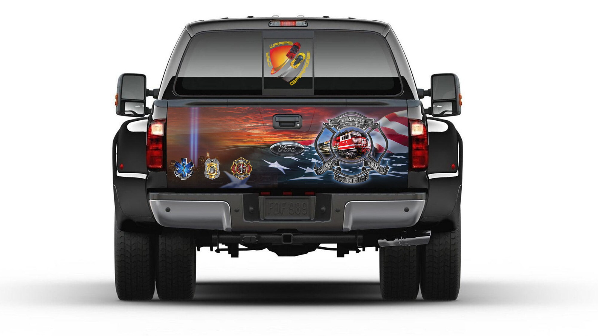 American Flag 911 Honoring First Responders Tailgate Truck Bed Decal