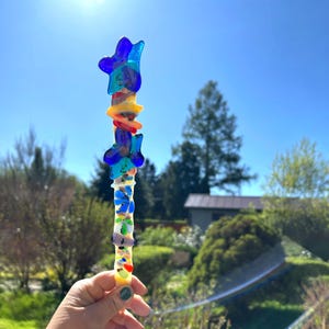 Colorful/Abstract /Garden stakes/Flower stakes/Stickers/Stained glass/Window decorations/Fusing stained glass/Decorative glass/Gifts/Long/Unique