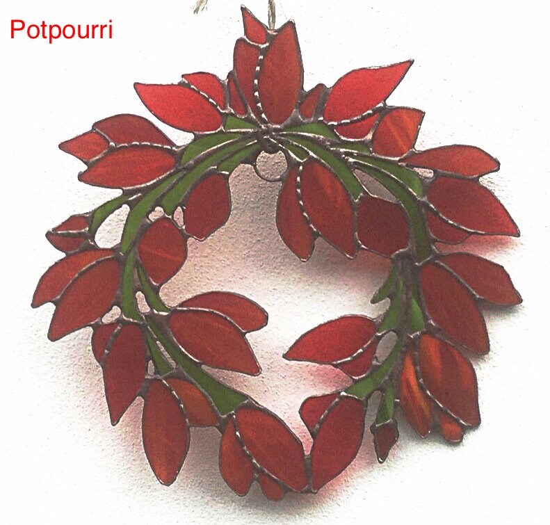 窓飾り/チューリップ/赤/ステンドグラス/光遊び/室内装飾/春