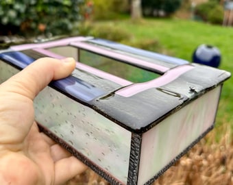 Caja de pañuelos/caja/manchada/caja/cofre de vidrio/caja/almacenamiento/regalos para ella/él/Navidad/artículos únicos