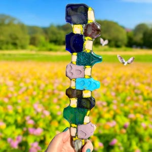 Stickers/Colorful/Abstract /Garden stakes/Flower stakes/Stained glass/Window decorations/Fusing stained glass/Decorative glass/Gifts/Long/Unique