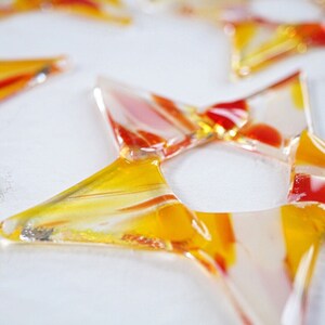 Multicolored glass star sunctcher, red and yellow fused glass star window ornament, unique hostess gift, colorful glass window art image 5