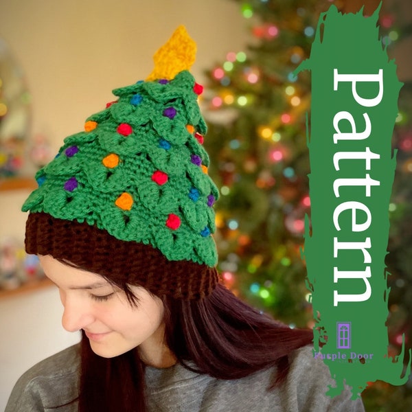 Trendy Christmas Tree Hat Crochet Pattern