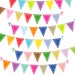 Colorful Pennant Bunting Banners Clip Art, Birthday Party Bunting Banners Clipart, Bunting Flags Digital Download Vector Clip Art