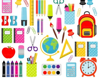 Back to School Clipart-colorful red yellow kids school backpack