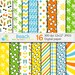 Beach Digital Paper, Summer backgrounds with flip flops, bikini, sunglasses and palms, Scrapbook paper download