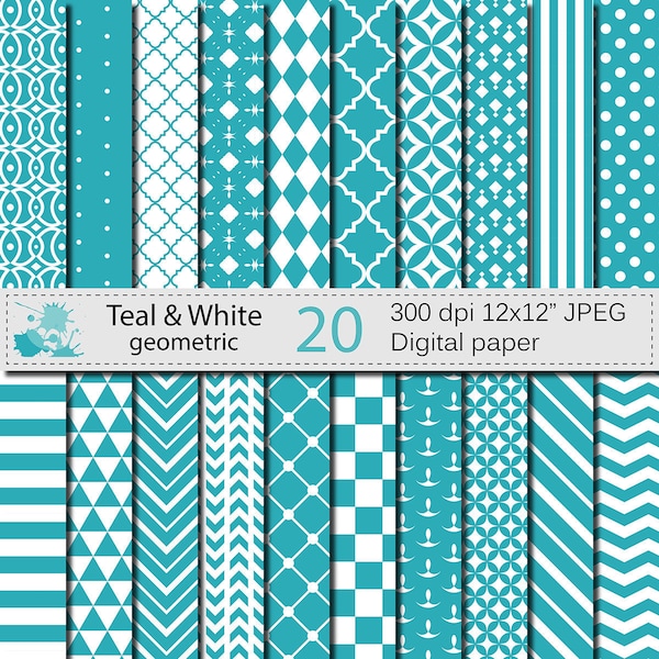 Teal Chevron Paper - Etsy
